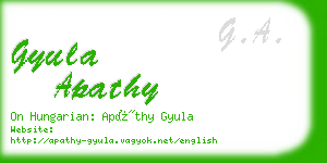 gyula apathy business card